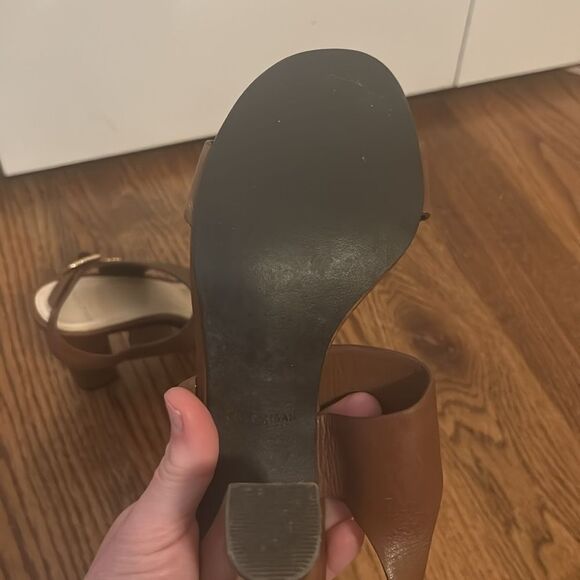 Cole Haan Tan Leather Strap Heel Sandal - Picture 4 of 5